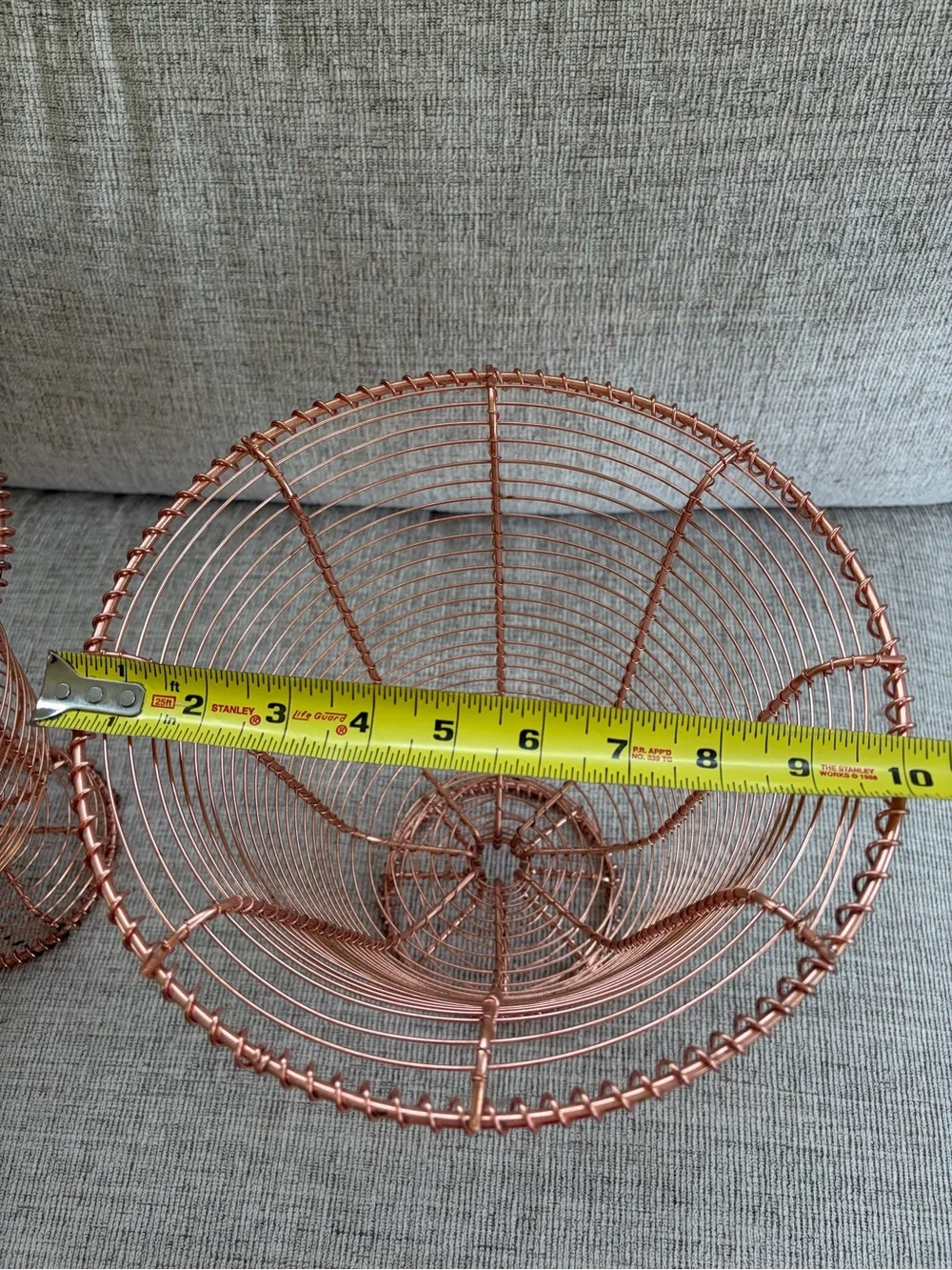 Copper Wire Decorative Pedestal Baskets - Set of 2